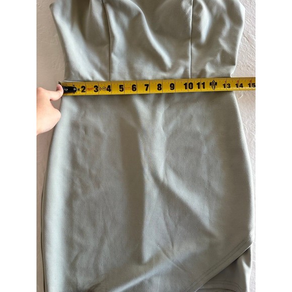 Windsor Sage Padded Off Shoulder Asymmetrical Dress - Picture 12 of 12